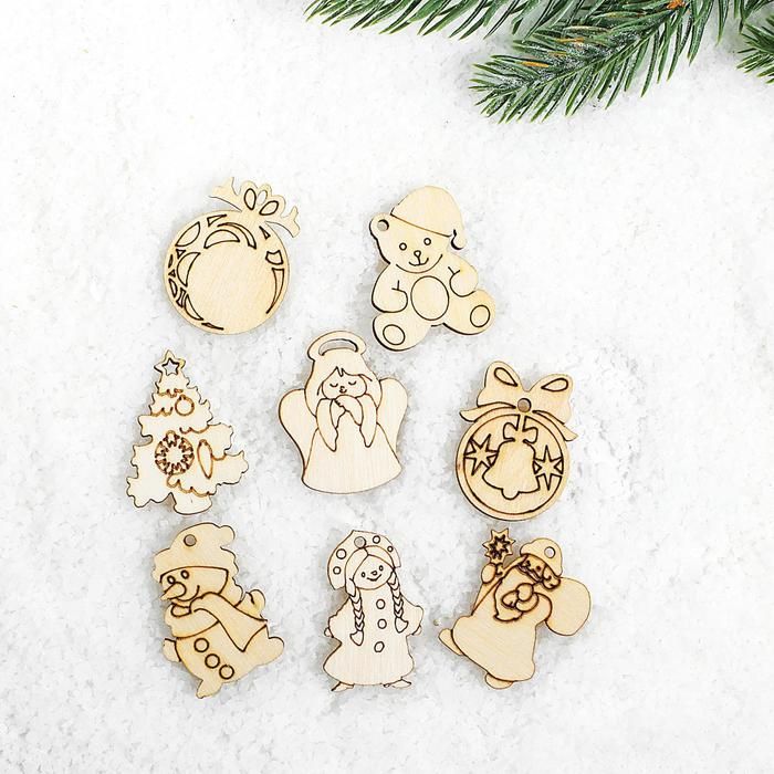 Набор заготовок в коробочке «Ёлочные украшения» 24 элемента — PalitraMastera