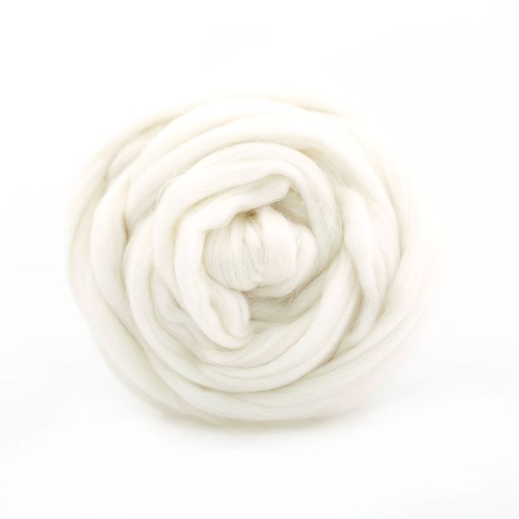 Полутонкая шерсть 100% белый 001, 50гр для валяния — PalitraMastera