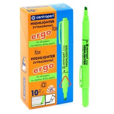 Текстовыделитель.флюоресц. FAX, зеленый, клиновидный стержень, 4 мм — PalitraMastera