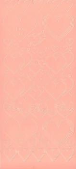 Контурные наклейки "Сердечки", лист 10x24,5 см, цвет лососевый фото 1 &mdash; PalitraMastera