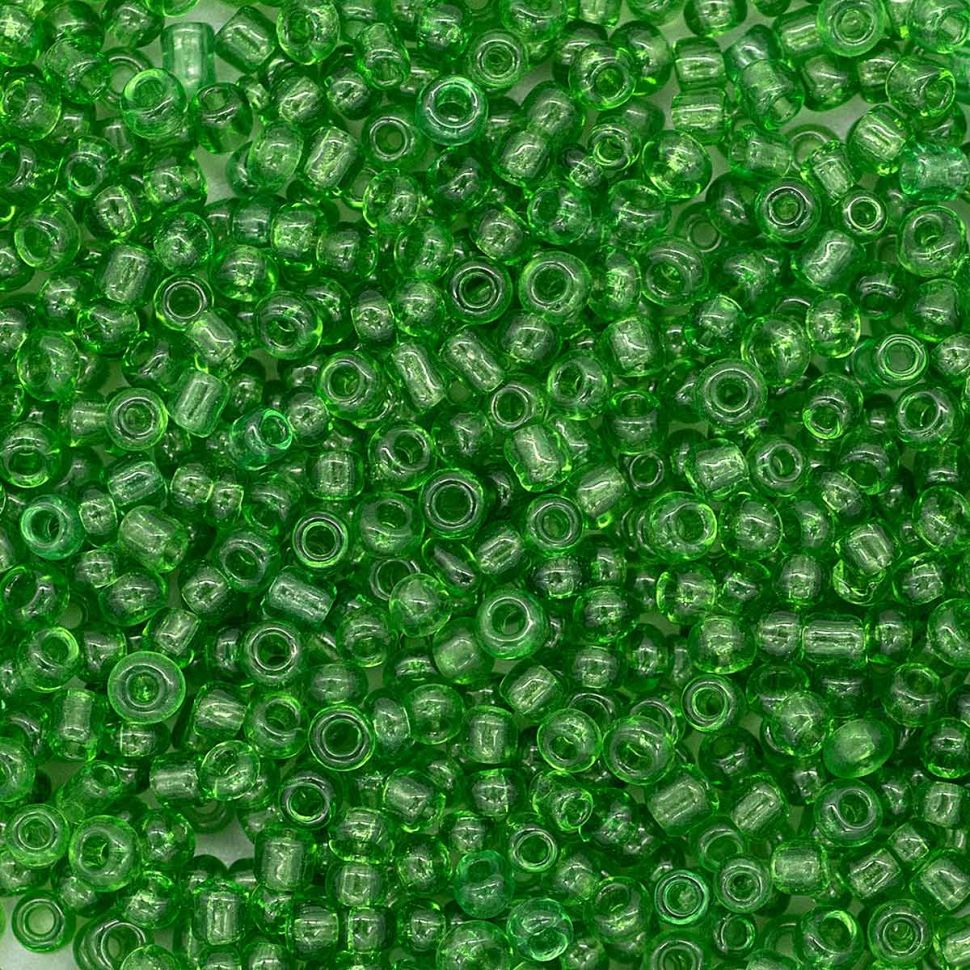 Бисер Астра 11/0, 20г (7 св.зеленый/прозрачный) фото 1 — PalitraMastera