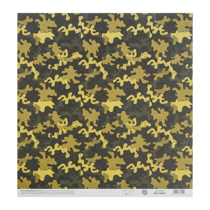 Бумага для скрапбукинга «Военная», 30.5 * 32 см, 190 г/м 5278429 — PalitraMastera