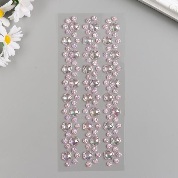 Наклейка пластик стразы "Волна с цветами" МИКС 19х8 см  5148310 &mdash; PalitraMastera