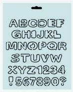 Трафарет пластиковый, латинские буквы и цифры, шрифт печатный, размер 25,5х20,5 см, арт. DK28002 — PalitraMastera