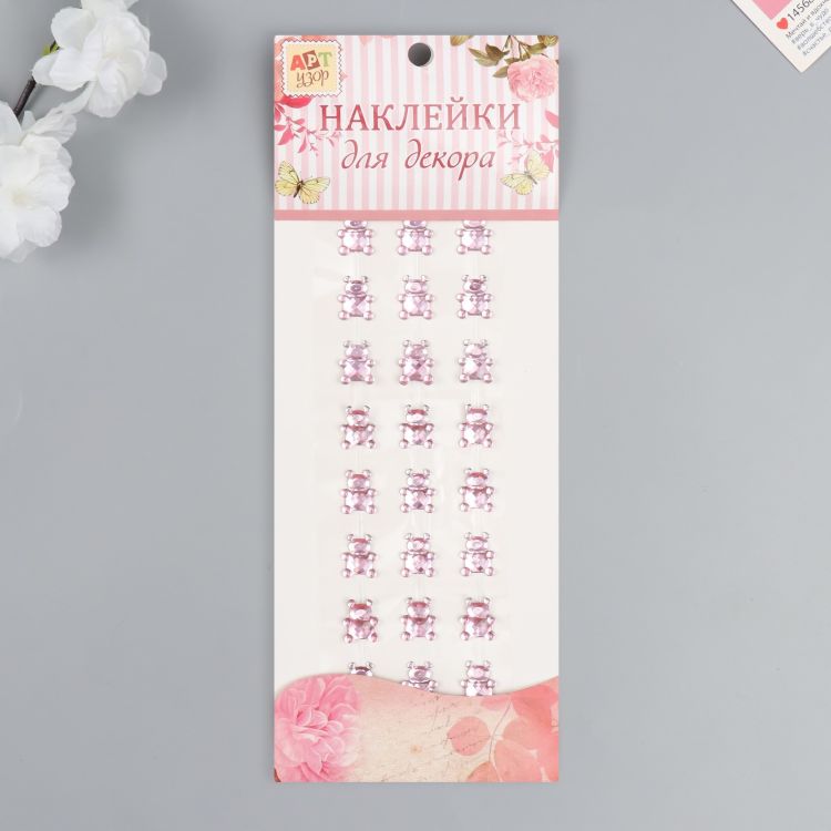 Наклейка пластик стразы "Медведи" 6,9х31,2 см  9891367 &mdash; PalitraMastera