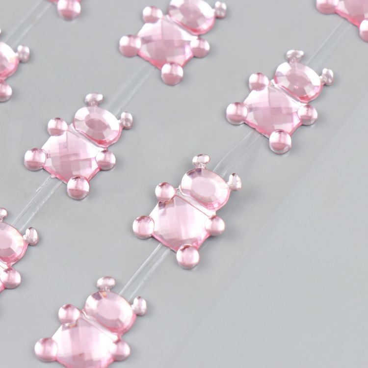 Наклейка пластик стразы "Медведи" 6,9х31,2 см  9891367 &mdash; PalitraMastera