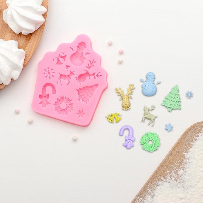 Молд силиконовый 10*8,1 см &quot;Праздник&quot;, цвет МИКС — PalitraMastera