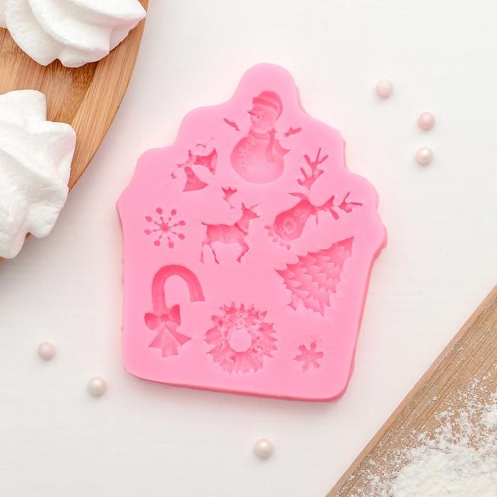 Молд силиконовый 10*8,1 см &quot;Праздник&quot;, цвет МИКС — PalitraMastera