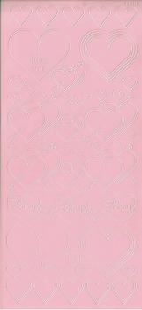 Контурные наклейки &quot;Сердечки&quot;, лист 10x24,5 см, цвет розовый — PalitraMastera