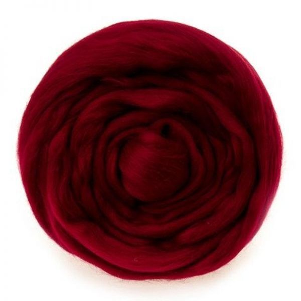 Полутонкая шерсть 100%  бордо 007, 100гр для валяния фото 1 &mdash; PalitraMastera