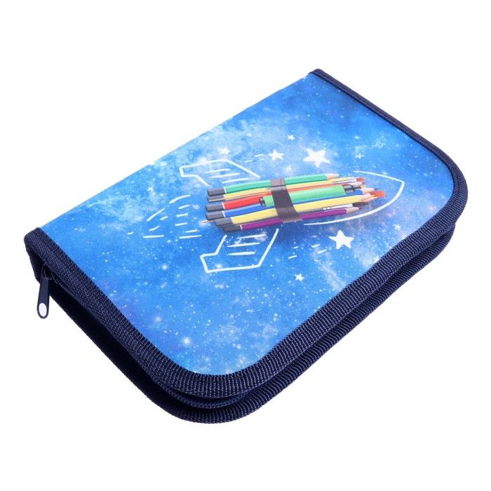 Пенал 1 секция откидные 2 планки 130*210 ткань Calligrata Content &quot;Ракета карнадаши&quot; 9305859 — PalitraMastera