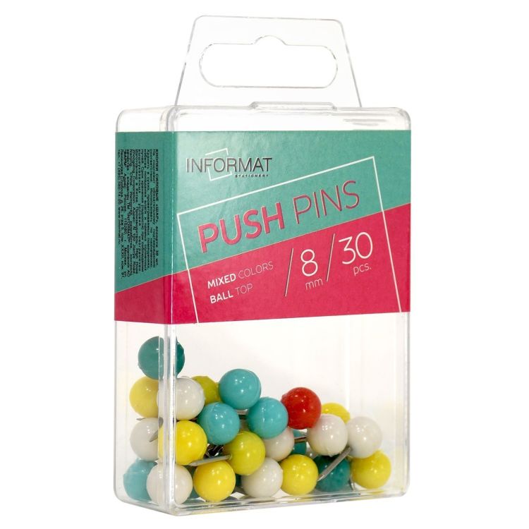 Кнопки силов. INFORMAT 8 мм 30 шт шарики без покрытия ассорти — PalitraMastera