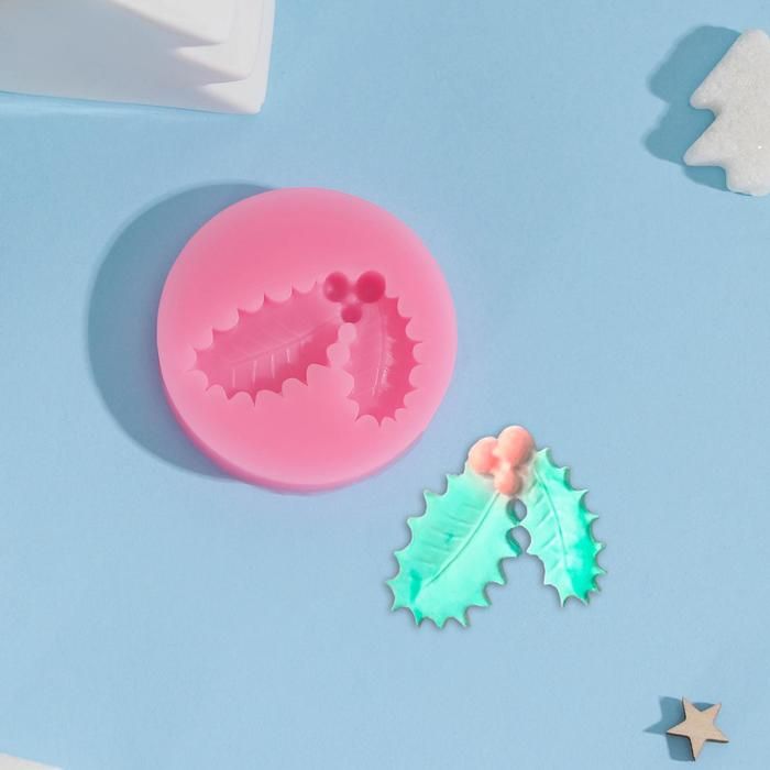 Молд «Листья с ягодами», 5,35,31 см, цвет МИКС — PalitraMastera