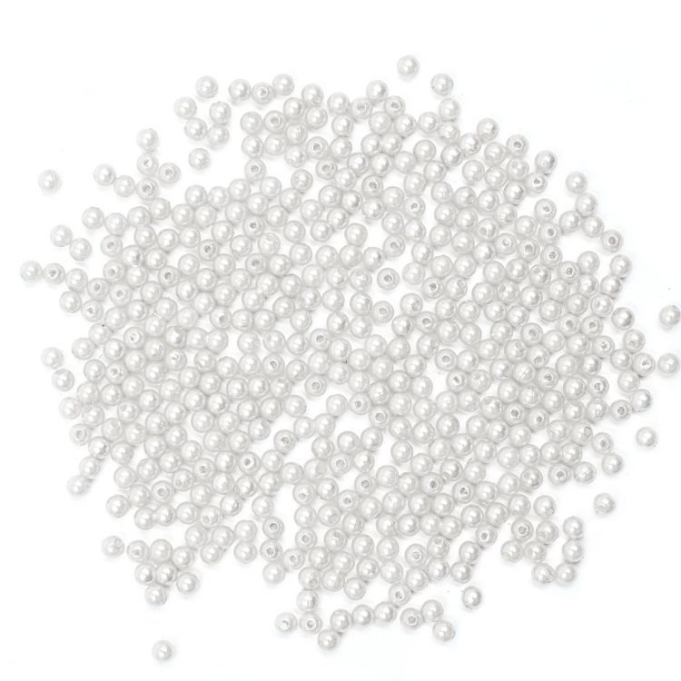Бусины круглые, пластик, 6мм, 25гр Astra&amp;Craft (001 NL) белый — PalitraMastera