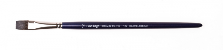 Кисть для акварели VanGogh 122 белка сибирская плоская ручка короткая №12 — PalitraMastera
