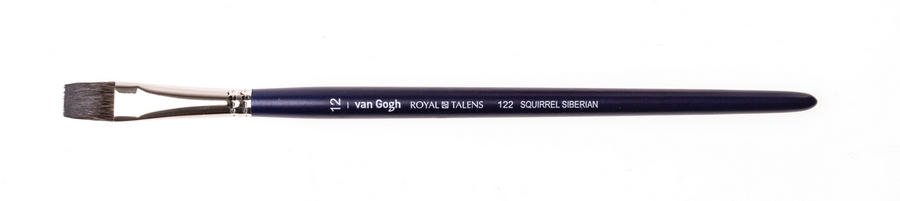 Кисть для акварели VanGogh 122 белка сибирская плоская ручка короткая №12 фото 1 — PalitraMastera
