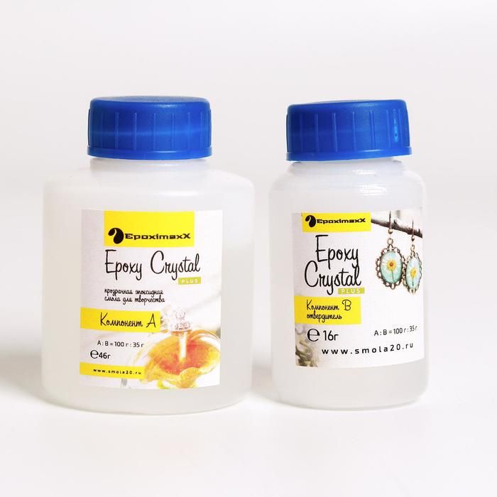 Ювелирная прозрачная смола Epoxy Crystal PLU, 62 г — PalitraMastera