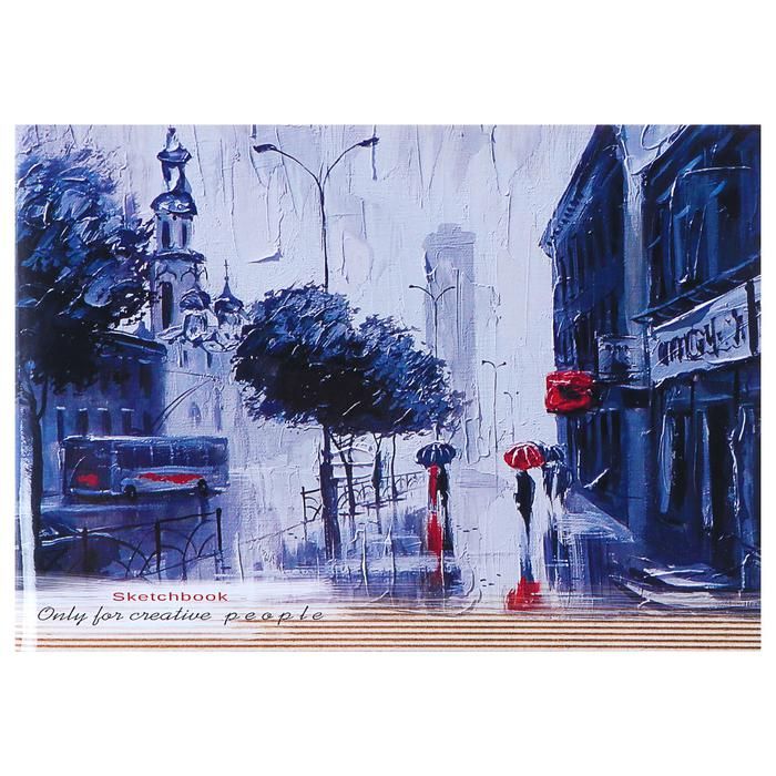 Скетчбук А5, 40 листов «Дождь», обложка мелованный картон, глянцевая ламинация фото 1 &mdash; PalitraMastera