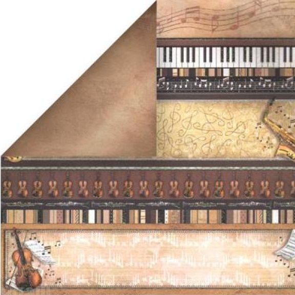 Бумага "Mr.Painter" для скрапбукинга PSG 1 шт. 30.5x30.5 см (190)462 Ноты фото 1 &mdash; PalitraMastera