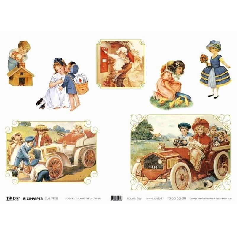 Декупажный лист , "Детские игры ретро"рисовая бумага 35 х 50 /R003/ АКЦИЯ!!! фото 1 — PalitraMastera