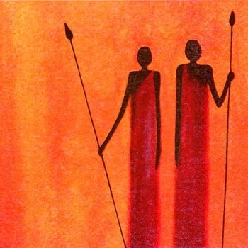 Салфетка бумажная для декупажа, 33х33 см, &quot;Традиции массаев оранжевые&quot; АКЦИЯ!! — PalitraMastera