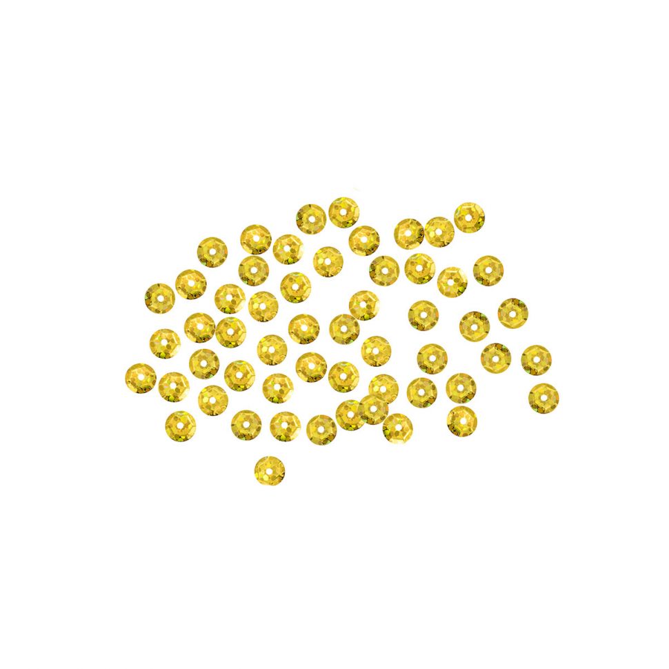 Пайетки граненые 6мм, ' Астра' 10г (А20 золото голограмма) фото 1 — PalitraMastera
