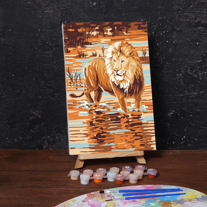 Картина по номерам на холсте с подрамником «Царь зверей» 20*30 см фото 1 — PalitraMastera