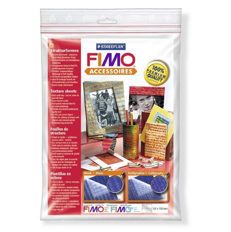 FIMO Текстурные листы *Музыка|Каллиграфия*. Размеры 168*150 мм.,2 шт. --- — PalitraMastera