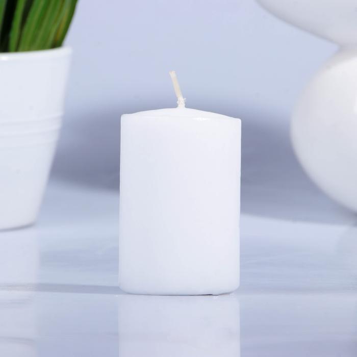 Свеча парафиновая цилиндр белая 40 Н-60  2463647 — PalitraMastera