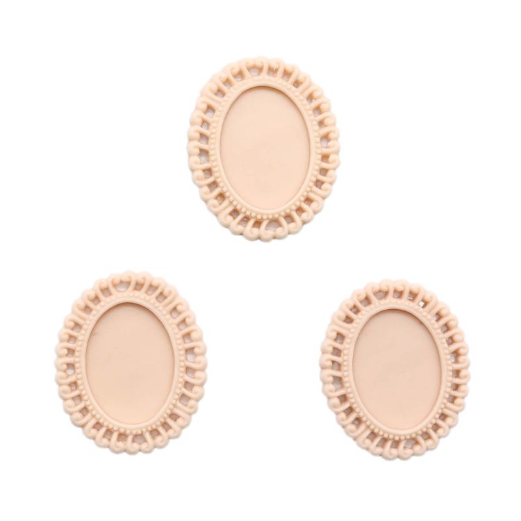 ARS0231 Основы для камей, розовый, внеш. 31*39мм, внутр. 18*25 мм, 3шт/упак — PalitraMastera