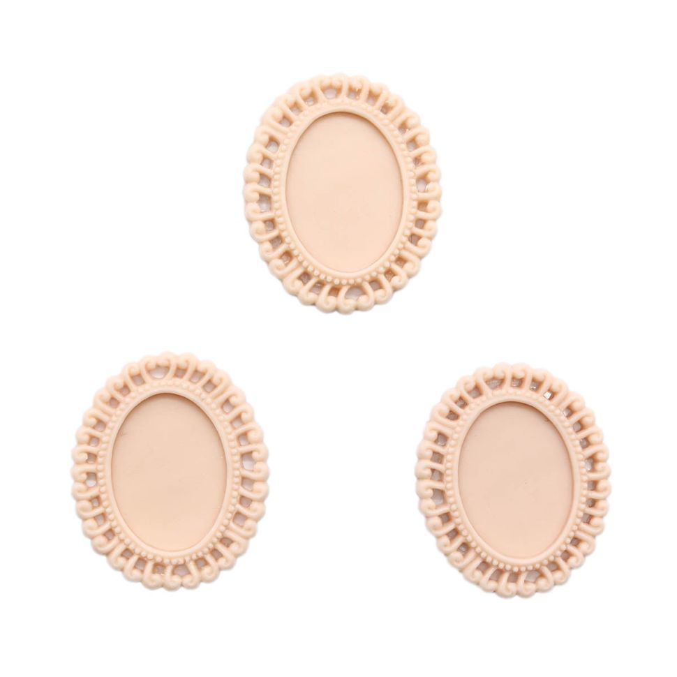 ARS0231 Основы для камей, розовый, внеш. 31*39мм, внутр. 18*25 мм, 3шт/упак фото 1 — PalitraMastera