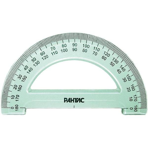 Транспортир Рантис 180 гр 10 см пласт. ассорти тониров. фото 1 &mdash; PalitraMastera