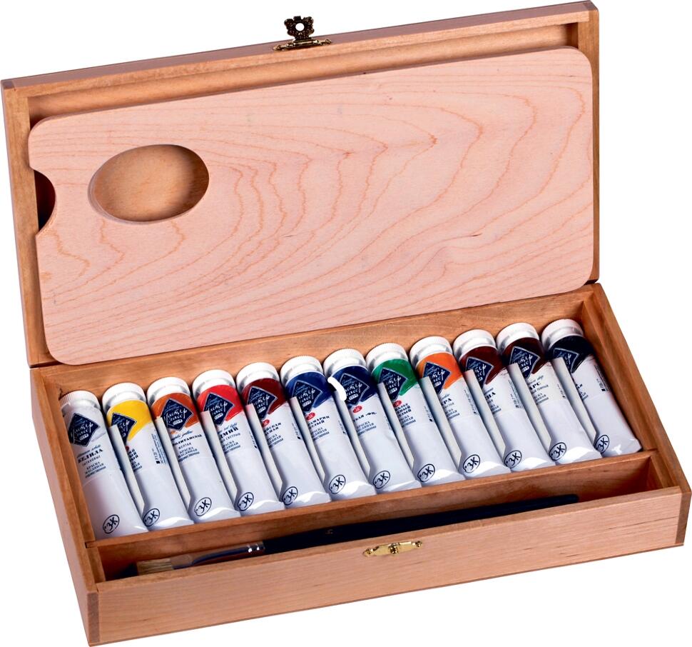 Набор масло Мастер-Класс 12*18мл кисть дерево---АКЦИЯ!!! фото 1 &mdash; PalitraMastera