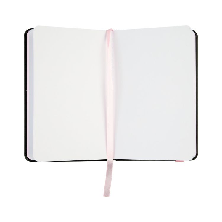 Блокнот для зарисовок Стихия 140г/кв.м 9х14см 80л твердая обложка цвет черный розовый срез — PalitraMastera