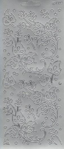 Контурные наклейки "HD листья и соцветья", лист 10x24,5 см, цвет серебро фото 1 &mdash; PalitraMastera