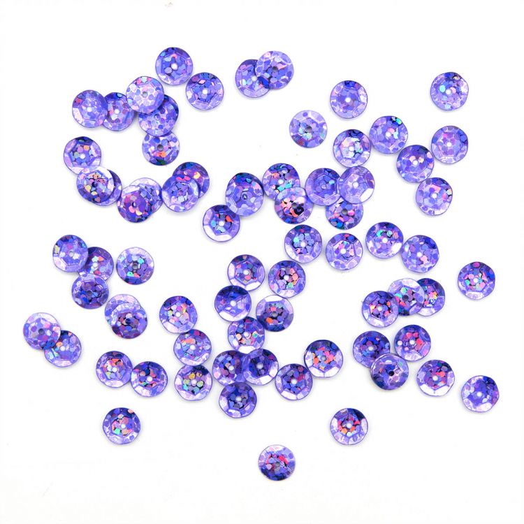 Пайетки граненые 6мм, ' Астра' 10г (50126 сиреневый голограмма) — PalitraMastera