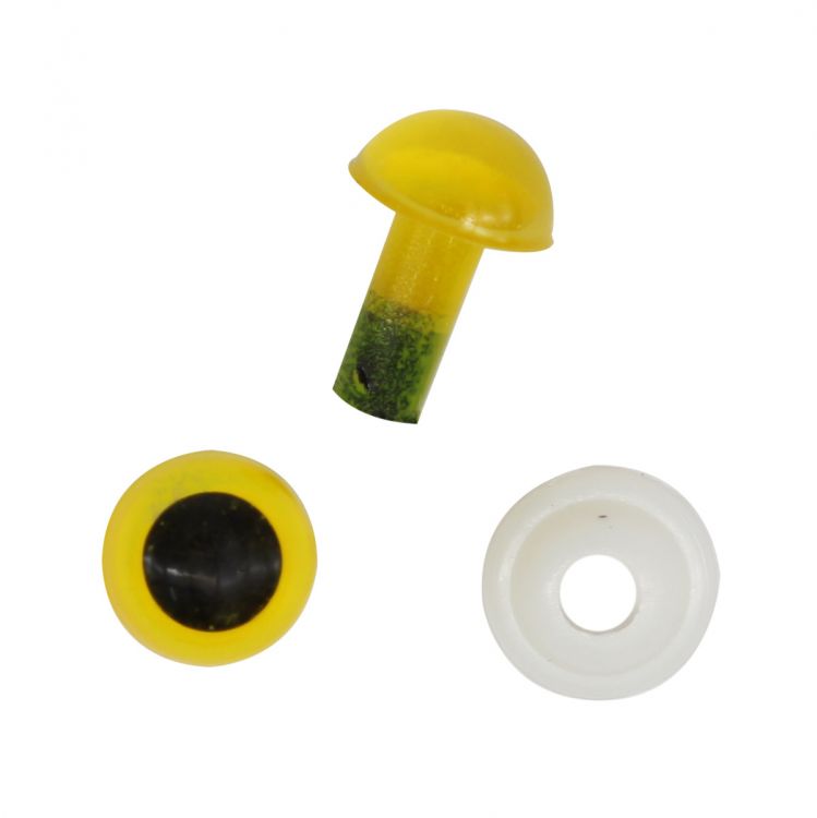 Глазки пластиковые с фиксатором 6мм, 1 шт (янтарный) — PalitraMastera