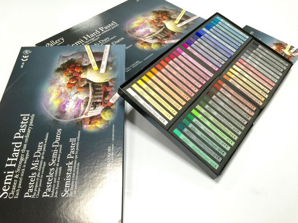 Mungyo Пастель профессиональная сухая полутвёрдая квадратная 48 цветов в картонной коробке--- фото 1 &mdash; PalitraMastera