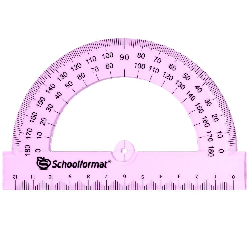 Транспортир Schoolformat 180 гр 12 см пласт. ассорти тониров. с европодвесом фото 1 &mdash; PalitraMastera