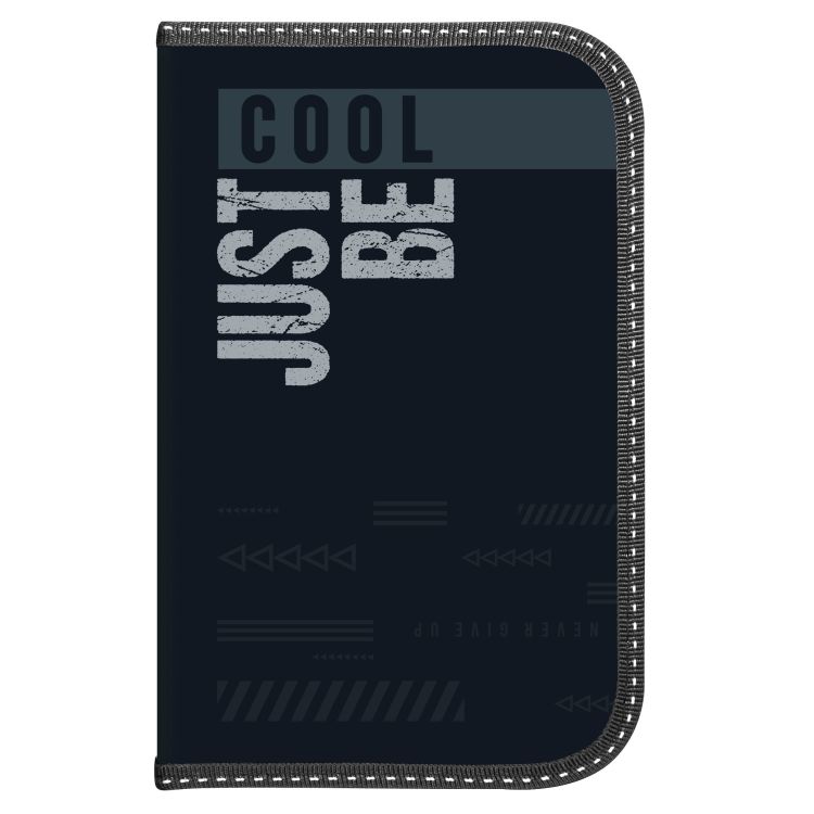 Пенал 1 секц. бол. Schoolformat ЧЕРНЫЙ МИНИМАЛ 190х115х10 мм черн. картон — PalitraMastera