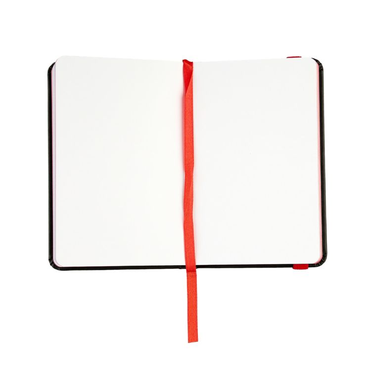 Блокнот для зарисовок Стихия 140г/кв.м 9х14см 80л твердая обложка цвет черный красный срез — PalitraMastera