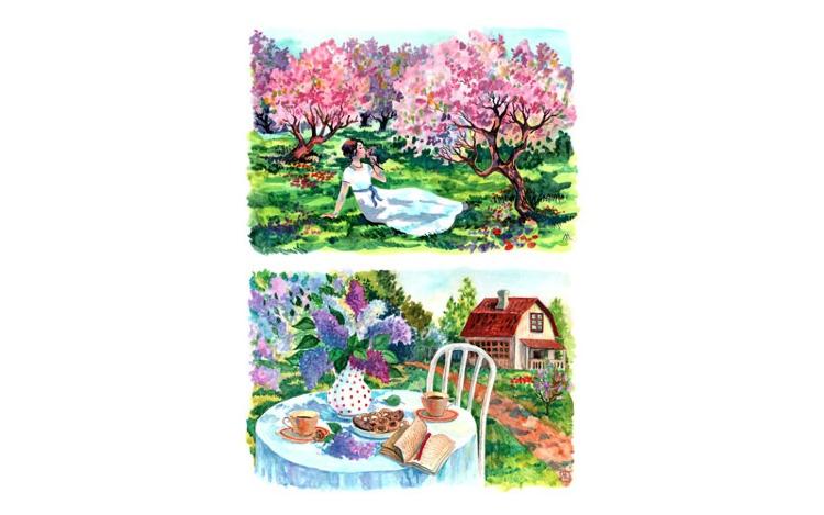 Рисовая бумага для декупажа &quot;Craft Premier&quot;, А4, 25г/м, &quot;Яблоневый сад&quot; CP01792-1 — PalitraMastera