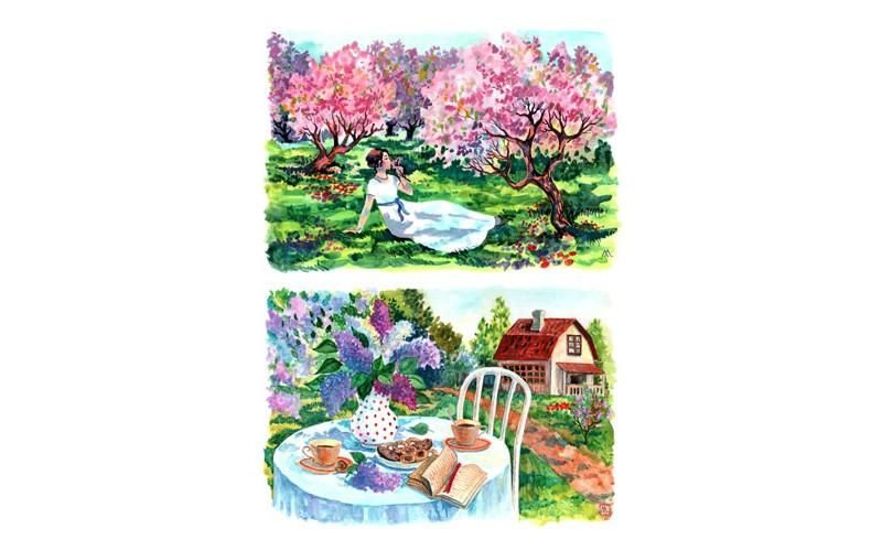 Рисовая бумага для декупажа "Craft Premier", А4, 25г/м, "Яблоневый сад" CP01792-1 фото 1 — PalitraMastera