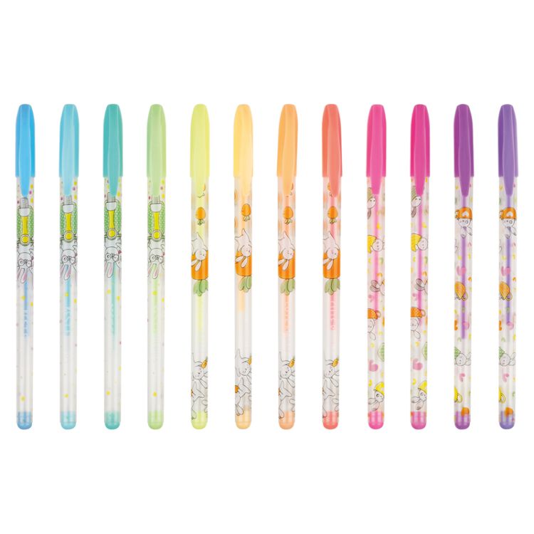 Набор гелевых ручек ArtSpace "Bunny" 12шт.,12цв., 1,0мм, пастельные, ПВХ чехол &mdash; PalitraMastera