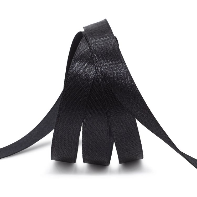 Лента атласная 1,2см*22,86м (160 черный) — PalitraMastera