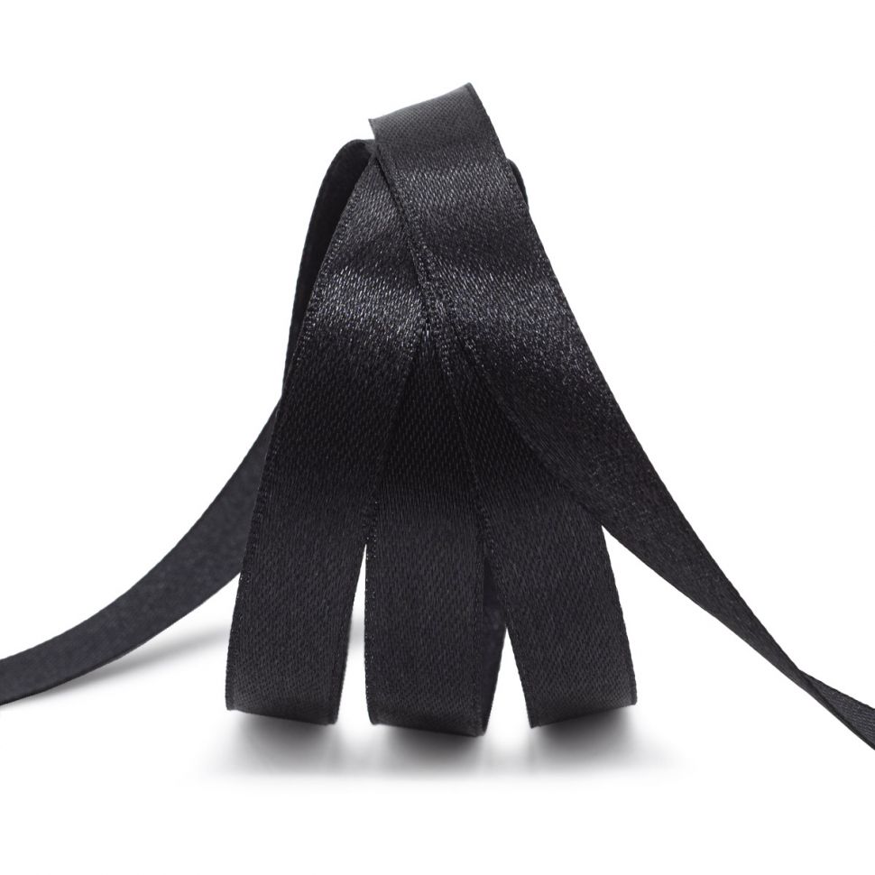 Лента атласная 1,2см*22,86м (160 черный) фото 1 — PalitraMastera