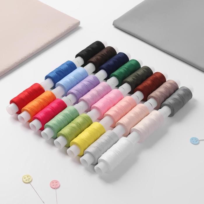 Набор ниток 40ЛШ, 150 м, 24 шт, цвет МИКС фото 1 — PalitraMastera