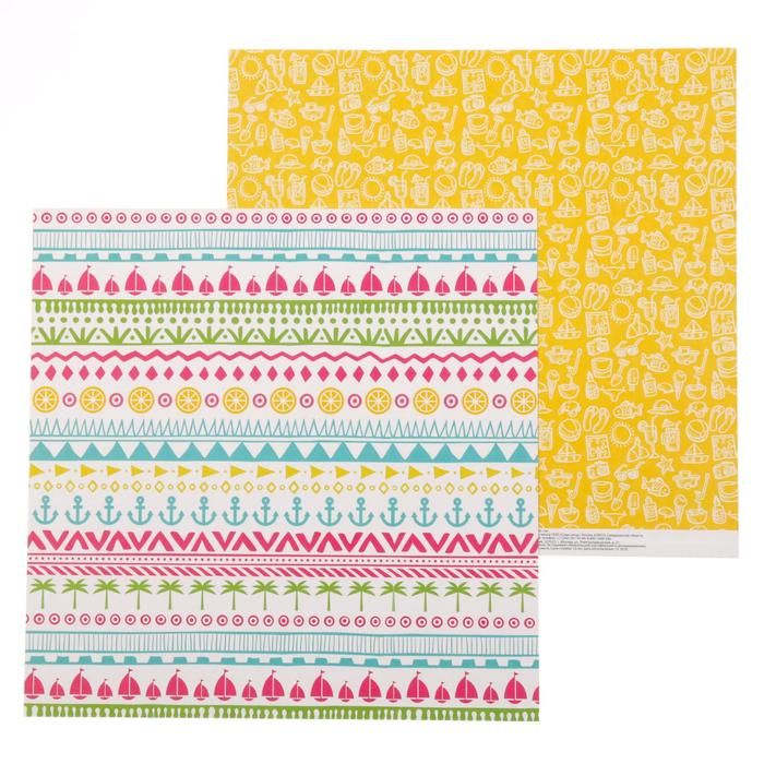 Бумага для скрапбукинга «Summertime» Пляжный отдых 30.5 х 30.5 см 180 гр/м2  1477354 фото 1 &mdash; PalitraMastera