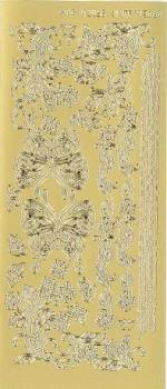 Контурные наклейки "Бабочки и орнаменты", лист 10x24,5 см, цвет золотистый фото 1 &mdash; PalitraMastera