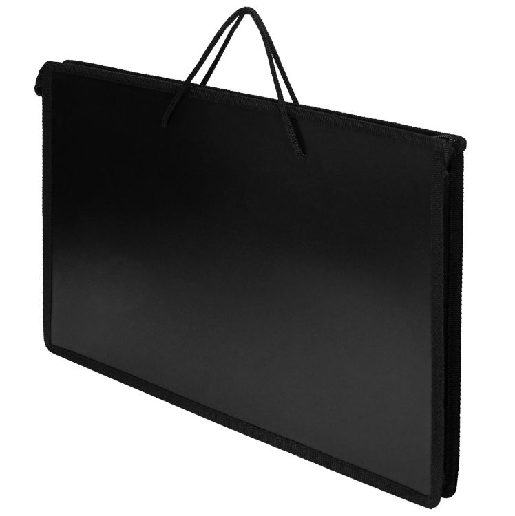 Папка д/труда с 2 ручками А2 широкая Creativiki 470х50х645 мм черн. пластик, полиэстер молния сверху универс. &mdash; PalitraMastera